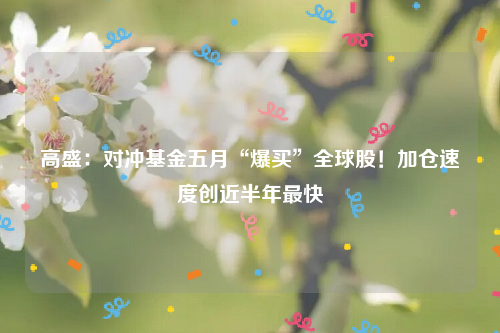 高盛：对冲基金五月“爆买”全球股！加仓速度创近半年最快