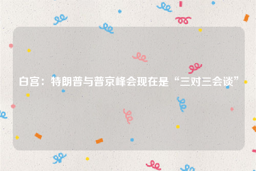 白宫：特朗普与普京峰会现在是“三对三会谈”