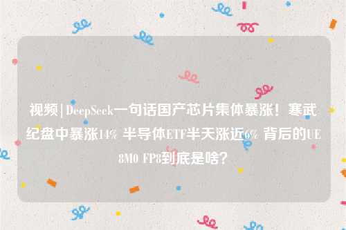 视频|DeepSeek一句话国产芯片集体暴涨！寒武纪盘中暴涨14% 半导体ETF半天涨近6% 背后的UE8M0 FP8到底是啥？