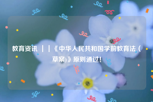 教育资讯 ｜｜《中华人民共和国学前教育法（草案)》原则通过！