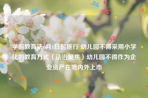 学前教育法6月1日起施行 幼儿园不得采用小学化的教育方式（法治聚焦）幼儿园不得作为企业资产在境内外上市