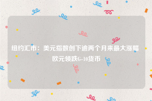 纽约汇市：美元指数创下逾两个月来最大涨幅 欧元领跌G-10货币
