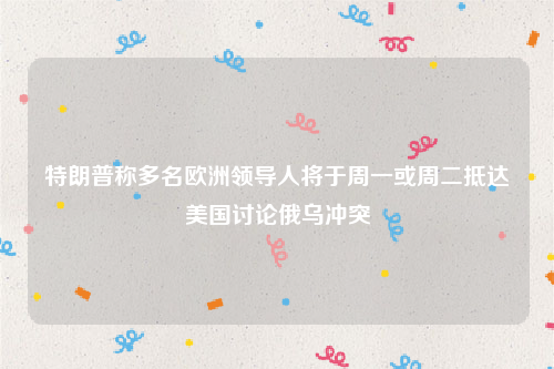特朗普称多名欧洲领导人将于周一或周二抵达美国讨论俄乌冲突