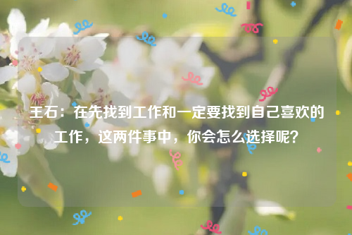 王石：在先找到工作和一定要找到自己喜欢的工作，这两件事中，你会怎么选择呢？
