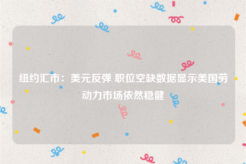 纽约汇市：美元反弹 职位空缺数据显示美国劳动力市场依然稳健