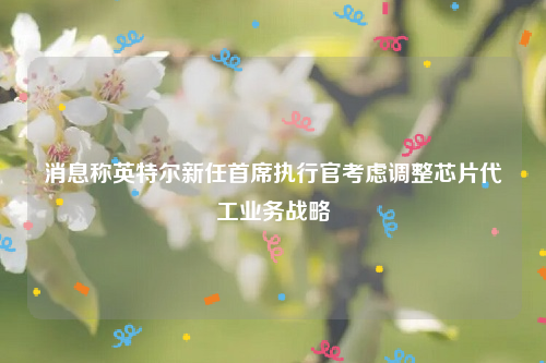 消息称英特尔新任首席执行官考虑调整芯片代工业务战略