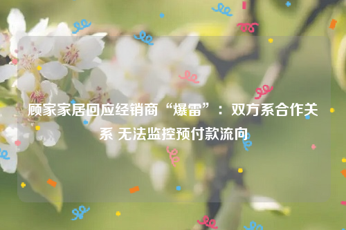 顾家家居回应经销商“爆雷”：双方系合作关系 无法监控预付款流向