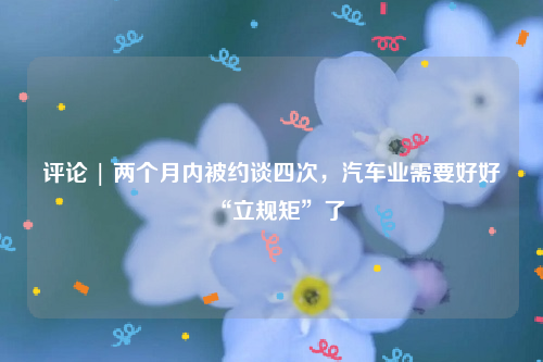评论 | 两个月内被约谈四次，汽车业需要好好“立规矩”了