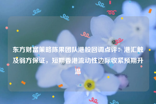 东方财富策略陈果团队港股回调点评：港汇触及弱方保证，短期香港流动性边际收紧预期升温