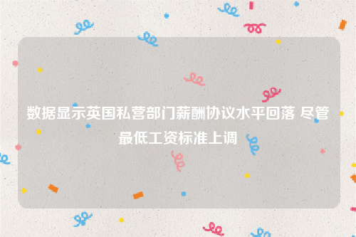 数据显示英国私营部门薪酬协议水平回落 尽管最低工资标准上调