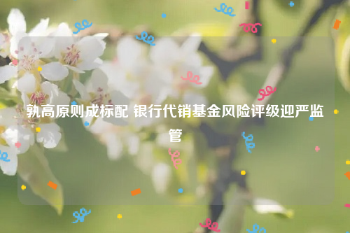 孰高原则成标配 银行代销基金风险评级迎严监管