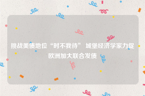 挑战美债地位“时不我待” 城堡经济学家力促欧洲加大联合发债