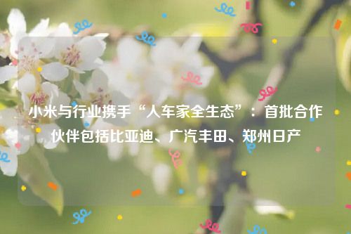 小米与行业携手“人车家全生态”：首批合作伙伴包括比亚迪、广汽丰田、郑州日产