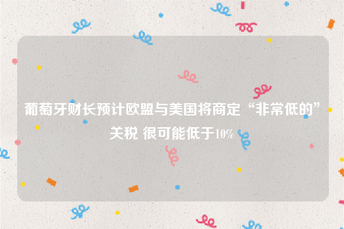 葡萄牙财长预计欧盟与美国将商定“非常低的”关税 很可能低于10%