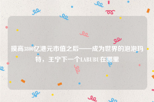 摸高3800亿港元市值之后——成为世界的泡泡玛特，王宁下一个LABUBU在哪里