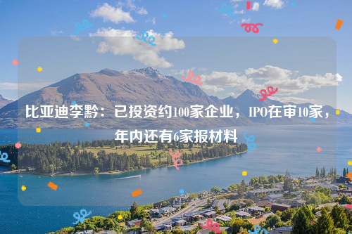 比亚迪李黔：已投资约100家企业，IPO在审10家，年内还有6家报材料