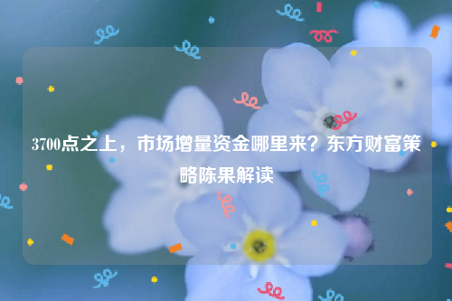 3700点之上，市场增量资金哪里来？东方财富策略陈果解读