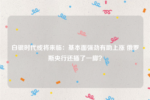 白银时代或将来临：基本面强劲有助上涨 俄罗斯央行还插了一脚？