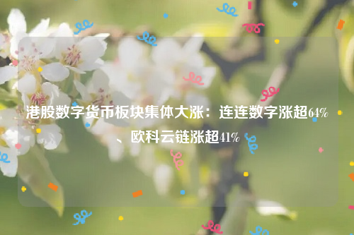 港股数字货币板块集体大涨：连连数字涨超64%、欧科云链涨超41%