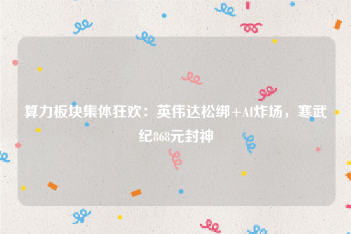 算力板块集体狂欢：英伟达松绑+AI炸场，寒武纪868元封神