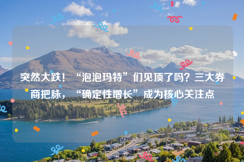突然大跌！“泡泡玛特”们见顶了吗？三大券商把脉，“确定性增长”成为核心关注点