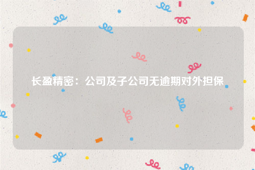 长盈精密：公司及子公司无逾期对外担保