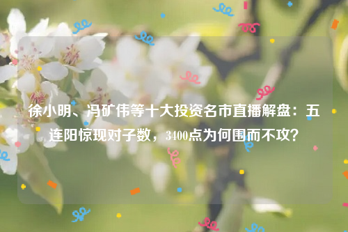 徐小明、冯矿伟等十大投资名市直播解盘：五连阳惊现对子数，3400点为何围而不攻？
