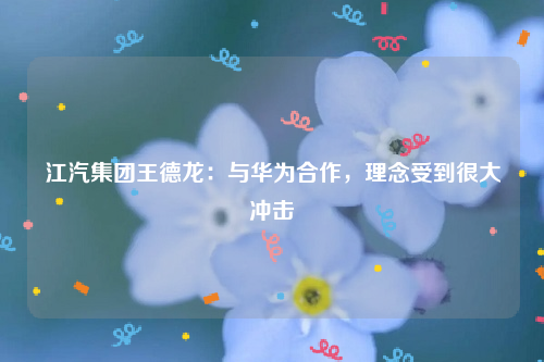 江汽集团王德龙：与华为合作，理念受到很大冲击