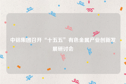中铝集团召开“十五五”有色金属产业创新发展研讨会