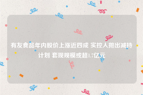 有友食品年内股价上涨近四成 实控人抛出减持计划 套现规模或超1.7亿元