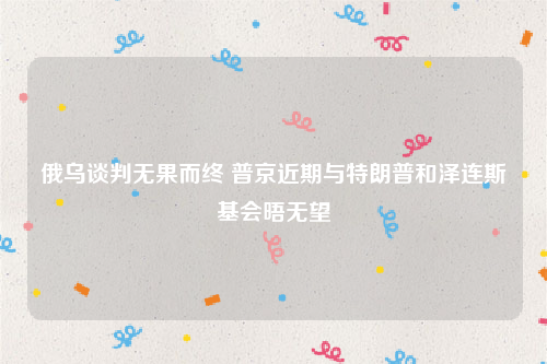 俄乌谈判无果而终 普京近期与特朗普和泽连斯基会晤无望