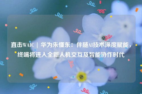 直击WAIC | 华为朱懂东：伴随AI技术深度赋能，终端将进入全新人机交互及智能协作时代