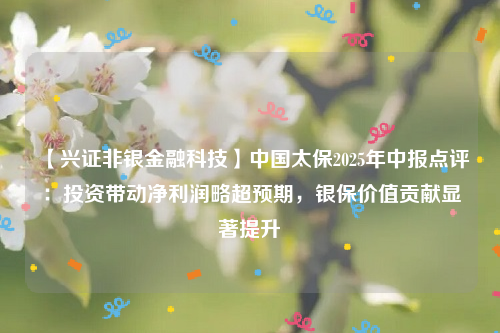 【兴证非银金融科技】中国太保2025年中报点评：投资带动净利润略超预期，银保价值贡献显著提升