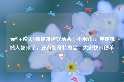 700W+粉大V喊你来逛好博会：小米YU7、宇树机器人都来了，还有新奇特惠品，大家快来薅羊毛！