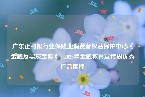 广东正和银行业保险业消费者权益保护中心《金融反黑灰宝典》| 2025年金融教育宣传周优秀作品展播