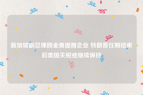 新加坡副总理颜金勇提醒企业 特朗普任期结束后美国关税或继续保持