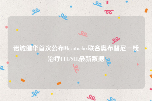 诺诚健华首次公布Mesutoclax联合奥布替尼一线治疗CLL/SLL最新数据