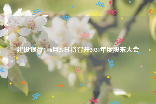 建设银行：6月27日将召开2024年度股东大会