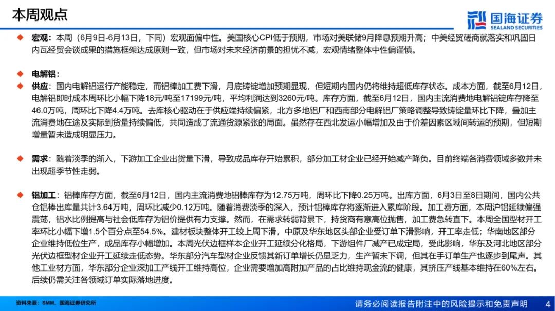 【国海能源开采】铝行业周报：库存接近年内低点，淡季铝价强势上涨