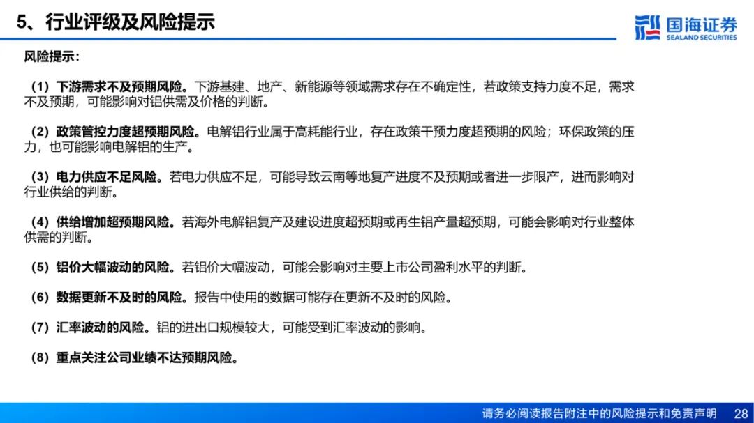【国海能源开采】铝行业周报：库存接近年内低点，淡季铝价强势上涨