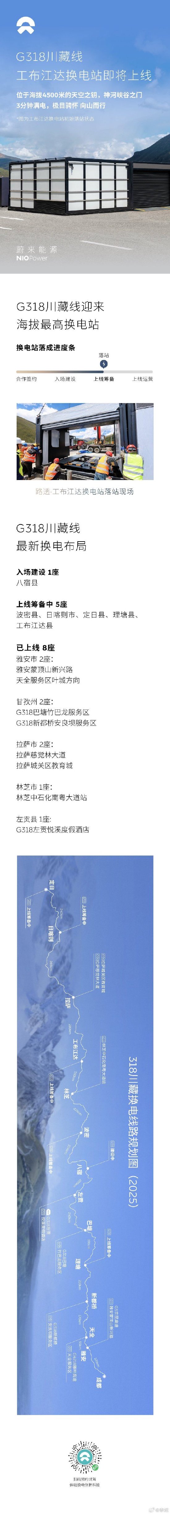 李斌：全球海拔最高的蔚来换电站顺利落站