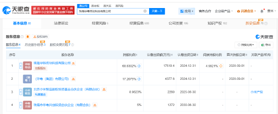 小米智造基金等入股华粤传动科技 后者含汽车零部件研发等