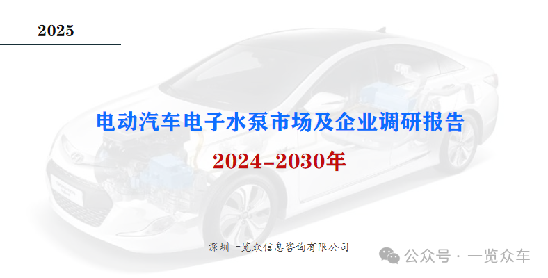 2024-2030年电动汽车电子水泵市场及企业调研报告