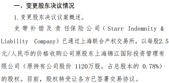 30载浮沉路！中资尽数退出，外资控股后微利稳行，最后0.78%股份转让，史带财险变身纯外资