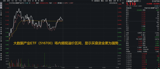 数博会即将举办！聚焦数据安全领域的大数据产业ETF（516700）盘中上探1．27%，拓维信息、天融信涨停