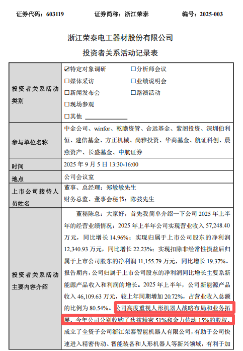 603119再次异动，澄清机器人业务！