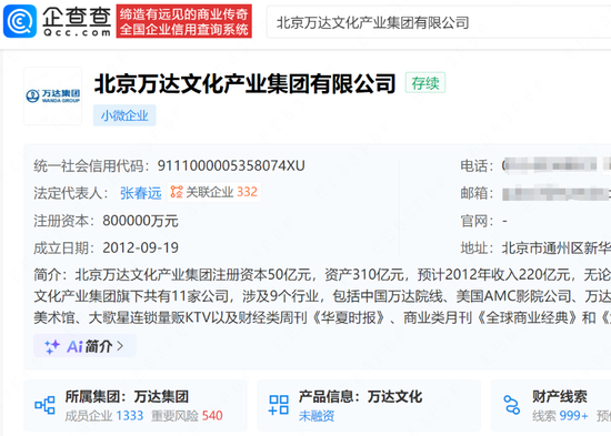万达集团所持80亿股权再遭冻结