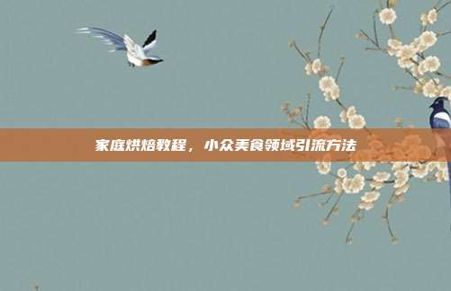 家庭烘焙教程，小众美食领域引流方法