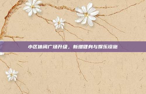 小区休闲广场升级，新增健身与娱乐设施
