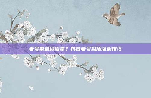 老号重启没流量？抖音老号盘活涨粉技巧